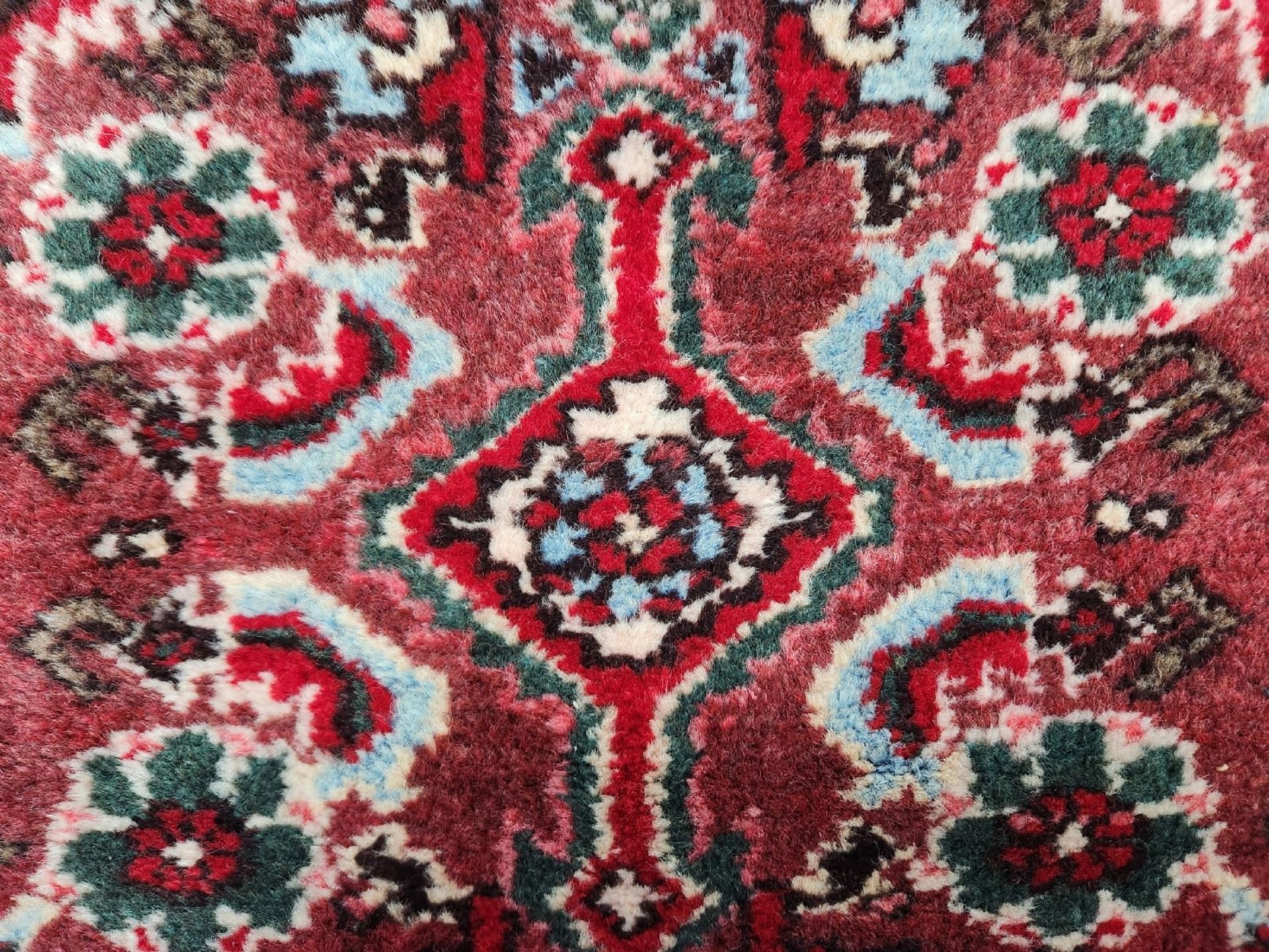 Persian carpet, the Madan carpet, defects. Dimensions: 119X64 cm. Period: 20th century - Image 2 of 4