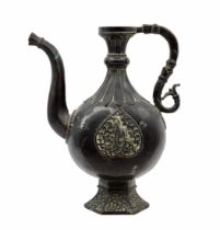 Chinese jug made of blackened brass, made in the style of ancient Indian pitchers that were produced