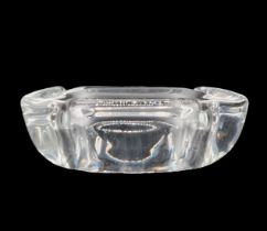 Crystal ashtray, french ashtray made by: 'VANNES ART GLASS FRANCE'. Made by manual blowing,