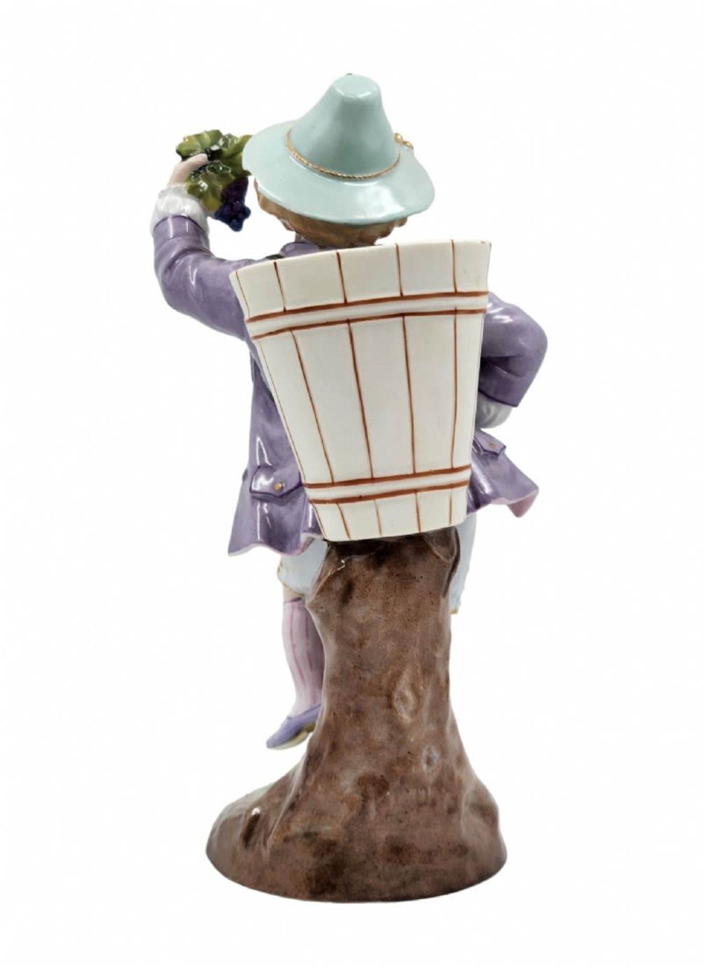 Antique French porcelain statue, in the shape of a bunch of grapes, decorated with hand painting - Image 4 of 7