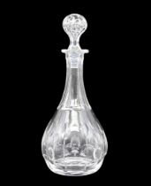 Crystal decanter, decanter decorated with artisan hand-crafted polish, matching stopper. Height:
