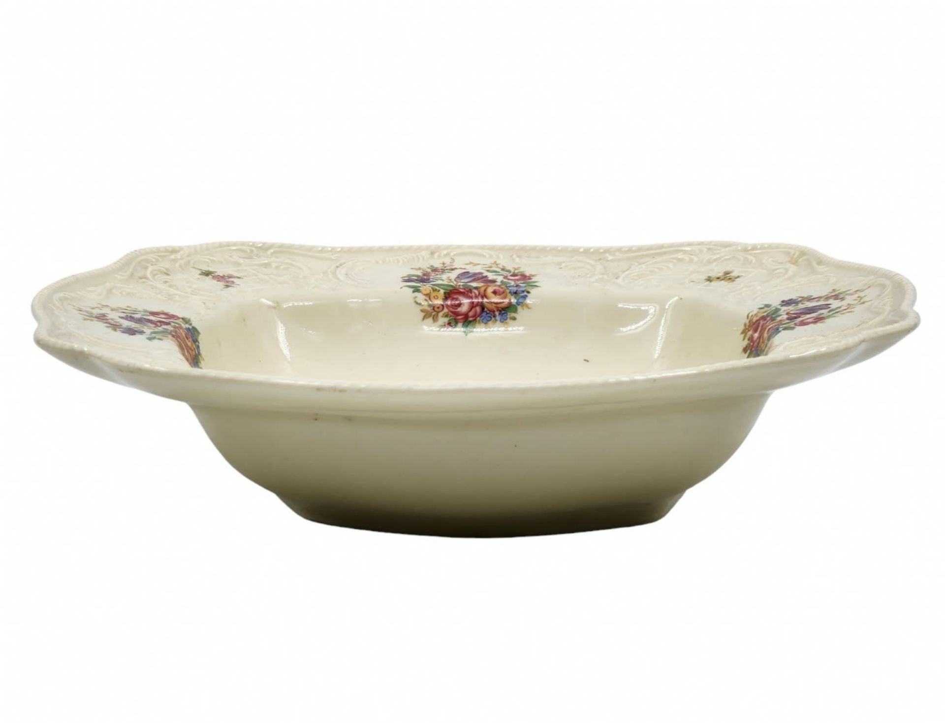 German porcelain bowl, made by 'Rosenthal', decorated with a floral print on a cream background, - Image 2 of 3