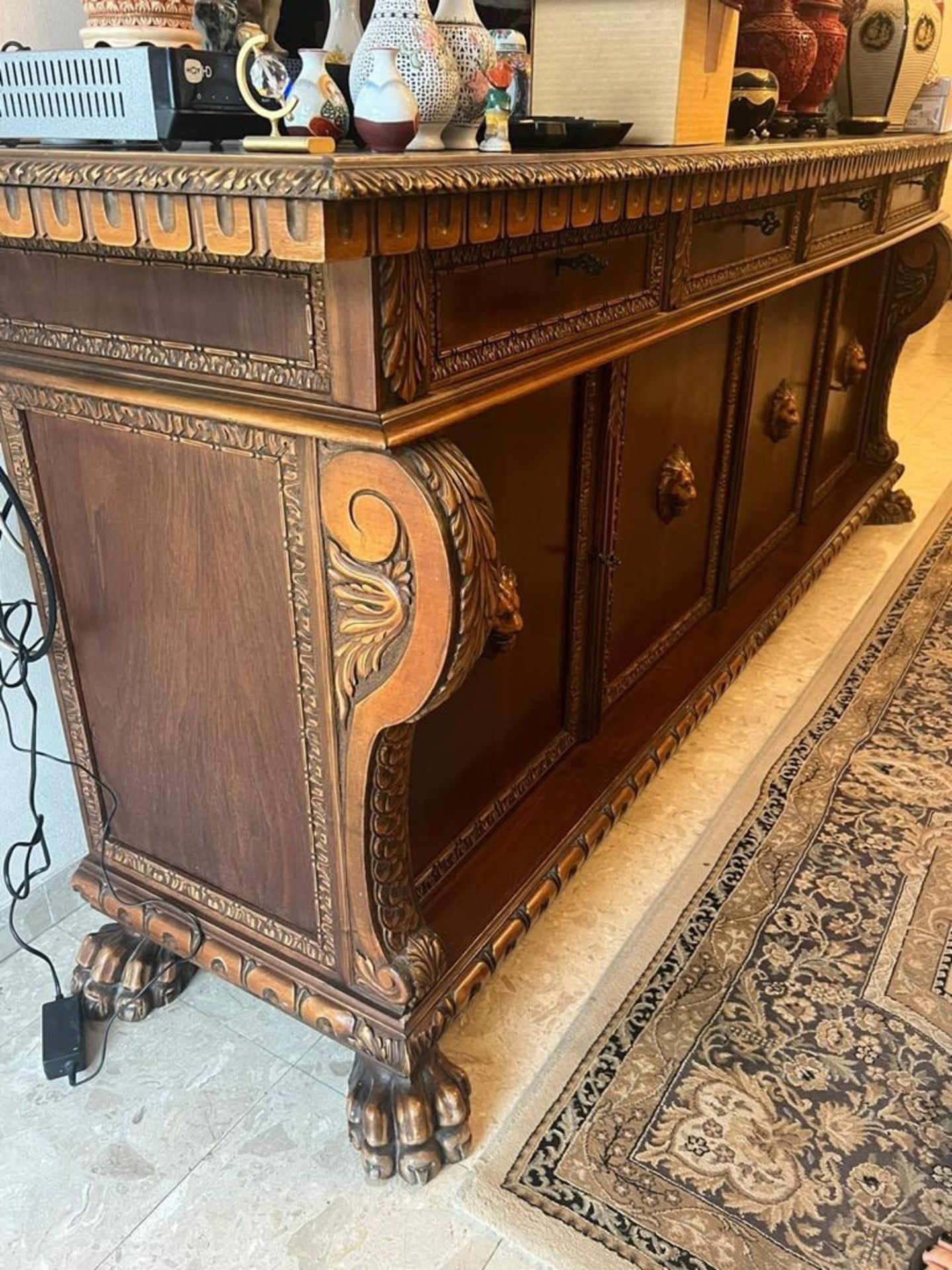 Antique wooden sideboard, a sideboard that is more than a century old, carved by hand. Dimensions: - Image 11 of 11
