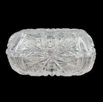 Czech crystal box, a high-quality and particularly beautiful crystal box and a matching lid,