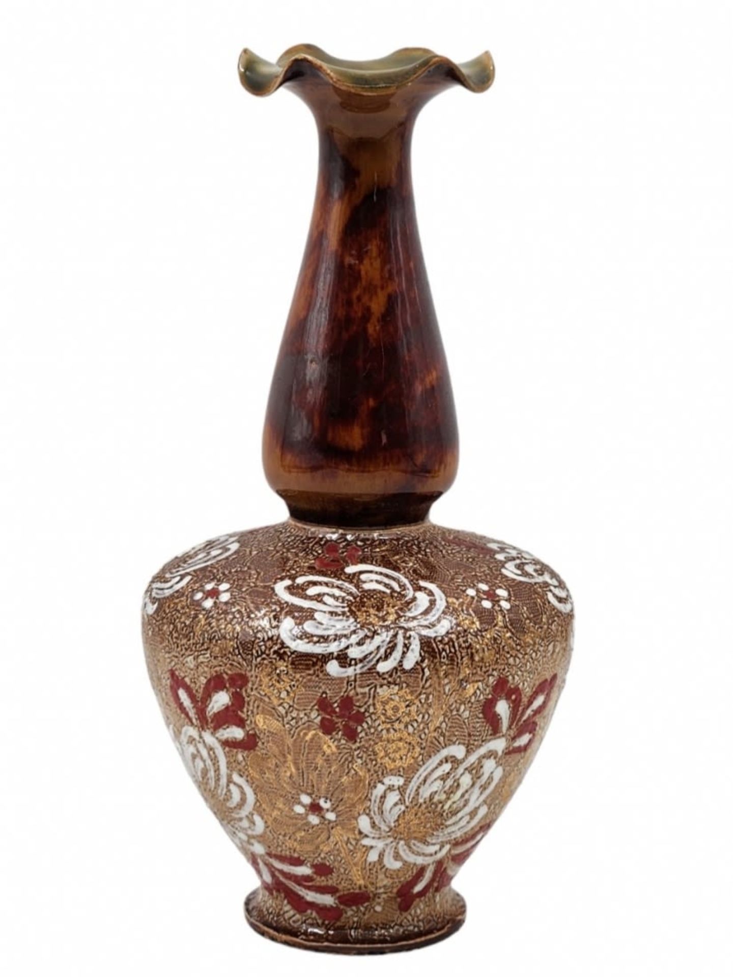 Antique English (Victorian) vase made by: Doulton Lambeth, made of ceramic, decorated by hand and - Image 2 of 2