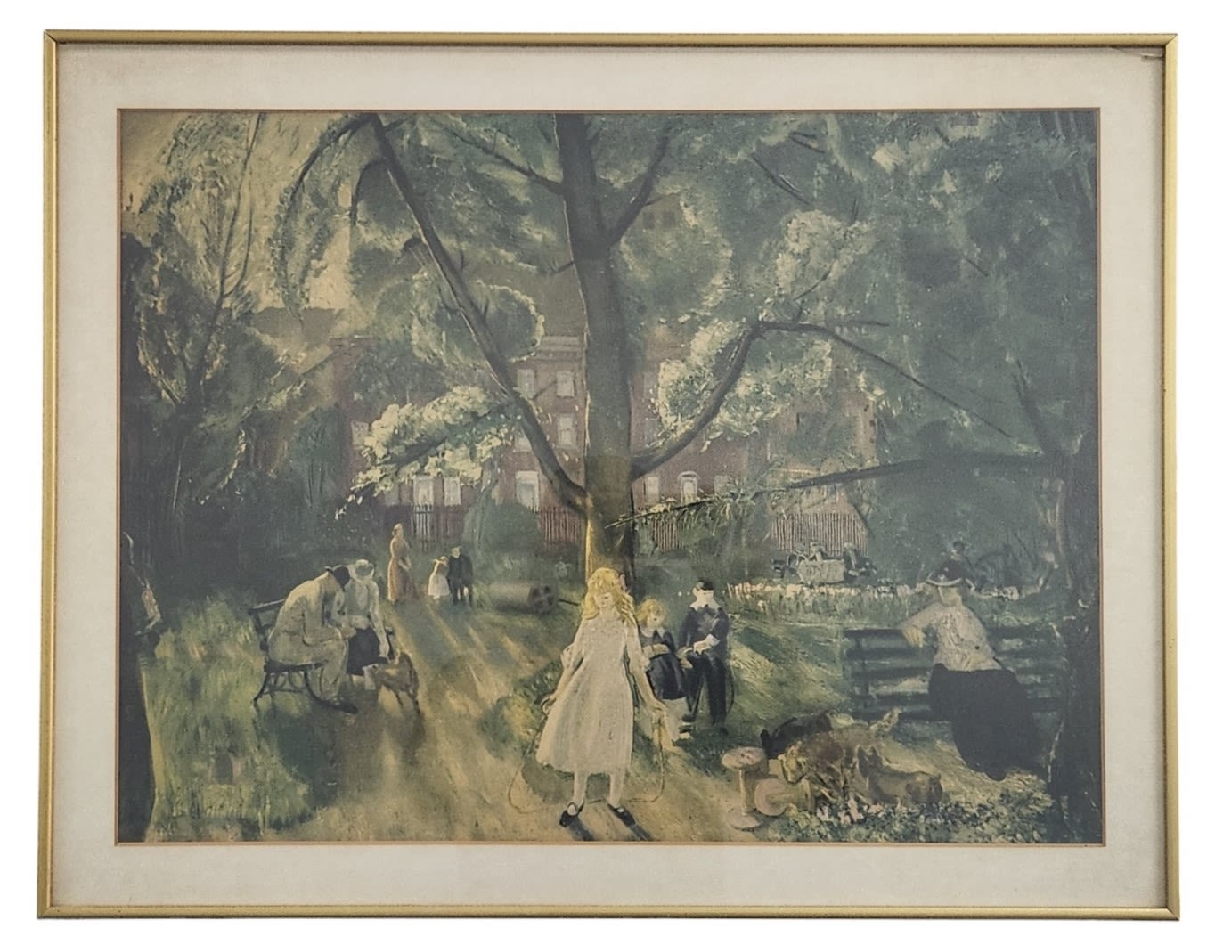 'Grammersea Park' - painting, george Bellows (USA, 1882 – 1925 George Bellows) - 'Gramercy Park' - - Image 2 of 3
