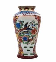 A Chinese pitcher, decorated with folklore painting print, unsigned. Height: 35 cm. Width: 18.5