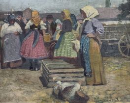 'Countryside' - an antique painting, istvan Szasz (Hungarian painter, 1878-1965, Istvan Szasz) - '