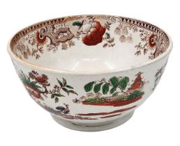 Old English Bowl (Victorian), for mixing tea leaves, made of pottery and decorated with a