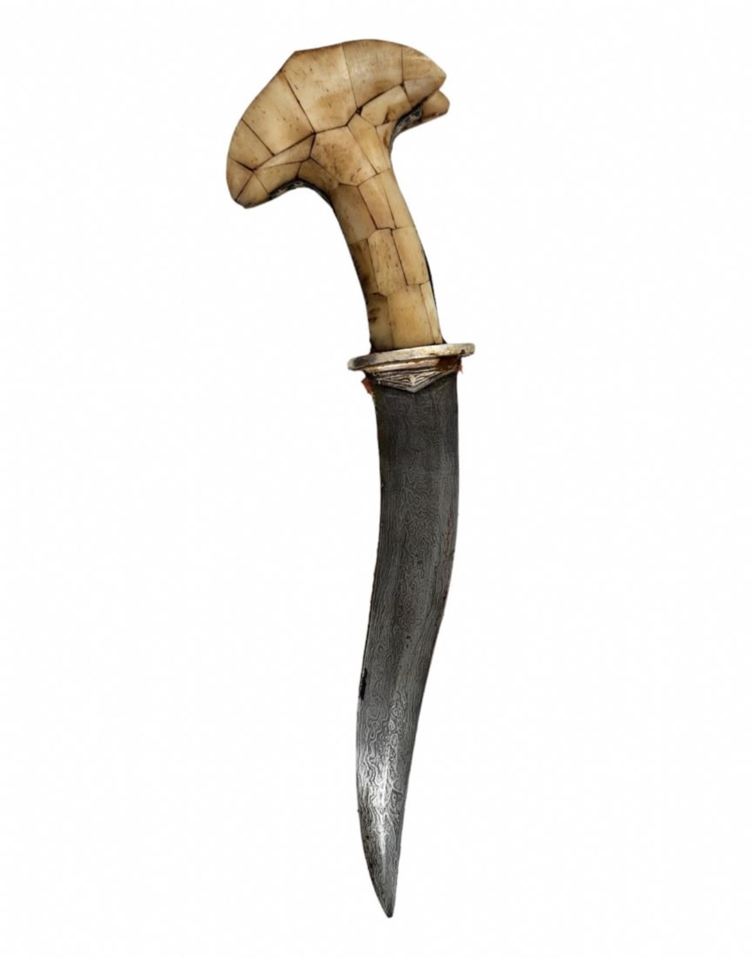 Decorative dagger, made of metal and bone. Length: 32 cm. Width: 8 cm. Period: 20th century - Bild 4 aus 6