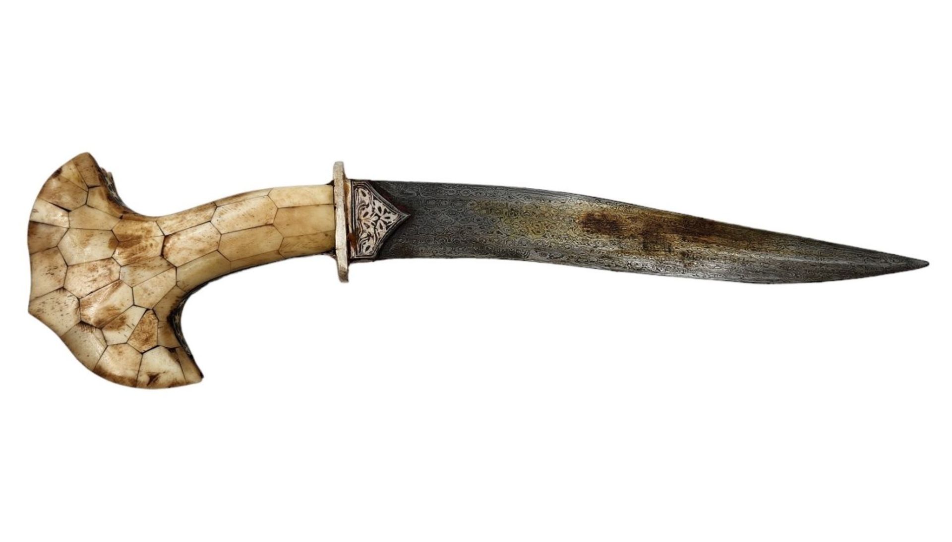 Decorative dagger, made of metal and bone. Length: 40 cm. Width: 10 cm. Period: 20th century - Bild 4 aus 6
