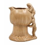 English jug made by: 'Sylvac', designed in the shape of two dwarfs climbing a mushroom, signed,