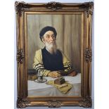 Based on 'Alois Heinrich Priechenfried' - 'Figure of a Jew studying Torah', a large and impressive