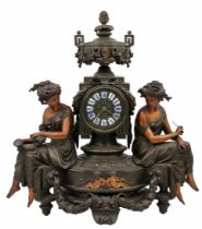 A high-quality and particularly impressive antique French mantel clock from the end of the 19th