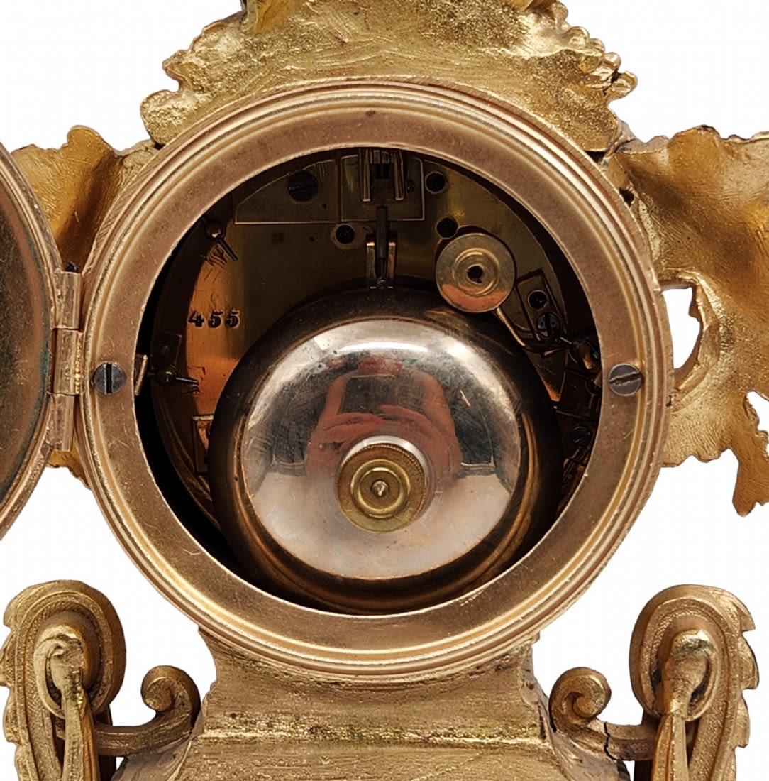 Antique and luxurious French mantle clock, from the last third of the 19th century, an 18th- - Image 7 of 9