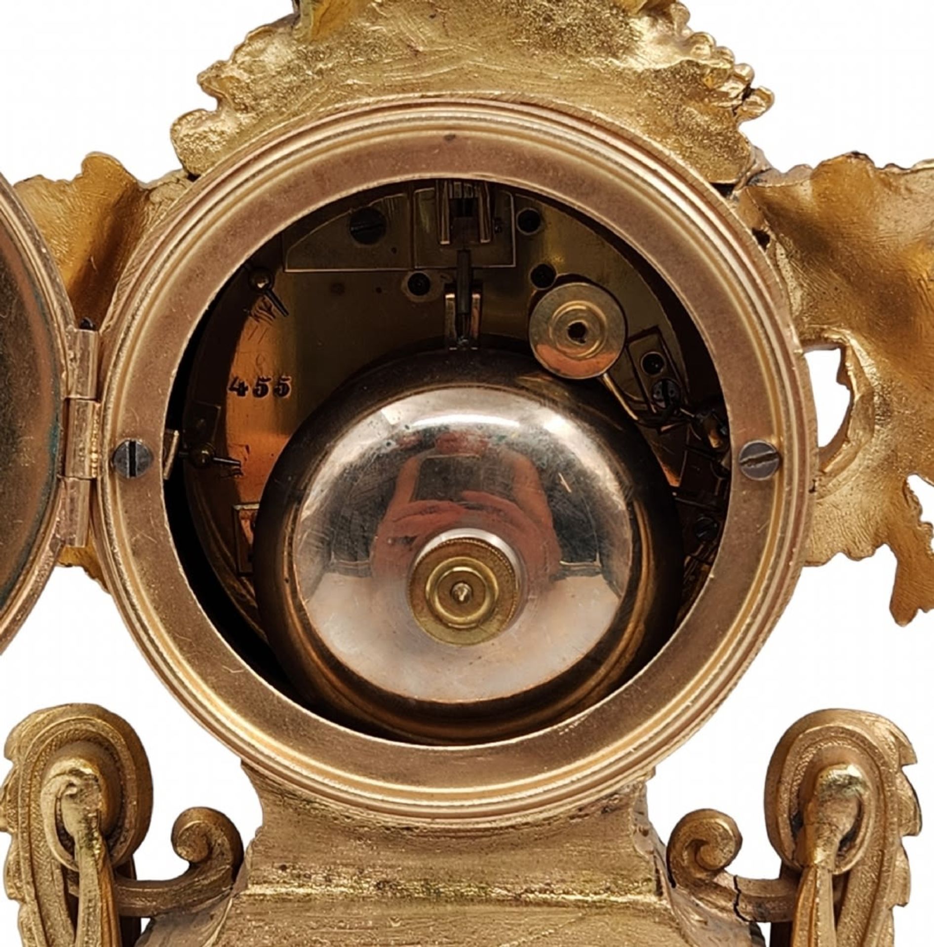 Antique and luxurious French mantle clock, from the last third of the 19th century, an 18th- - Bild 7 aus 9