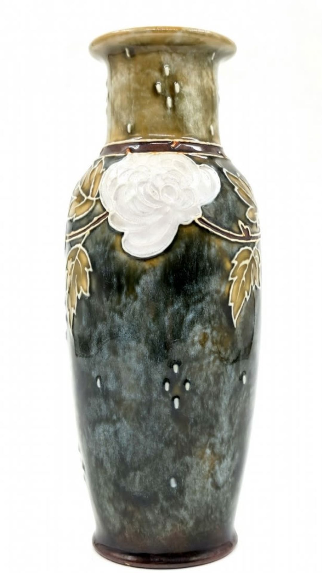 Antique English ceramic vase, made by 'Royal Doulton' , decorated and signed, more than a century - Image 3 of 7