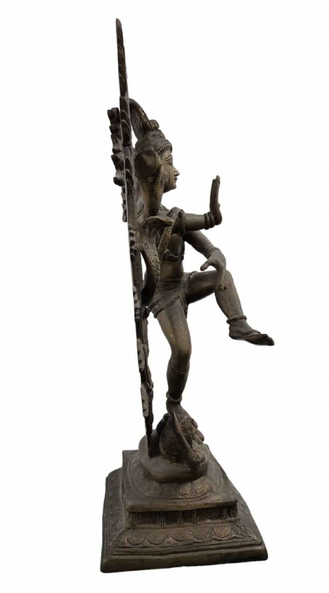 A large brass statue of the Indian god Nataraja, a large and very impressive Indian statue made of - Bild 4 aus 8