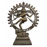 A large brass statue of the Indian god Nataraja, a large and very impressive Indian statue made of