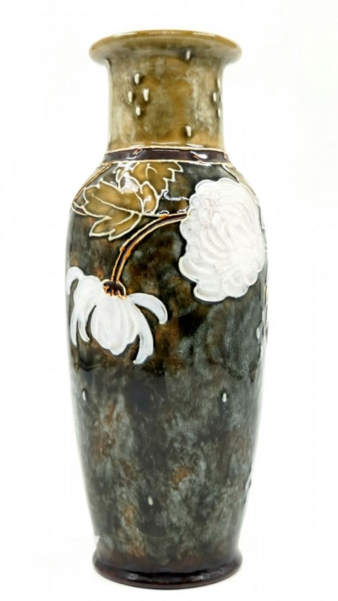 Antique English ceramic vase, made by 'Royal Doulton' , decorated and signed, more than a century - Image 2 of 7