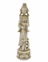 Chinese white marble statue, can also be used as a base / leg for a table lamp small flaw to the