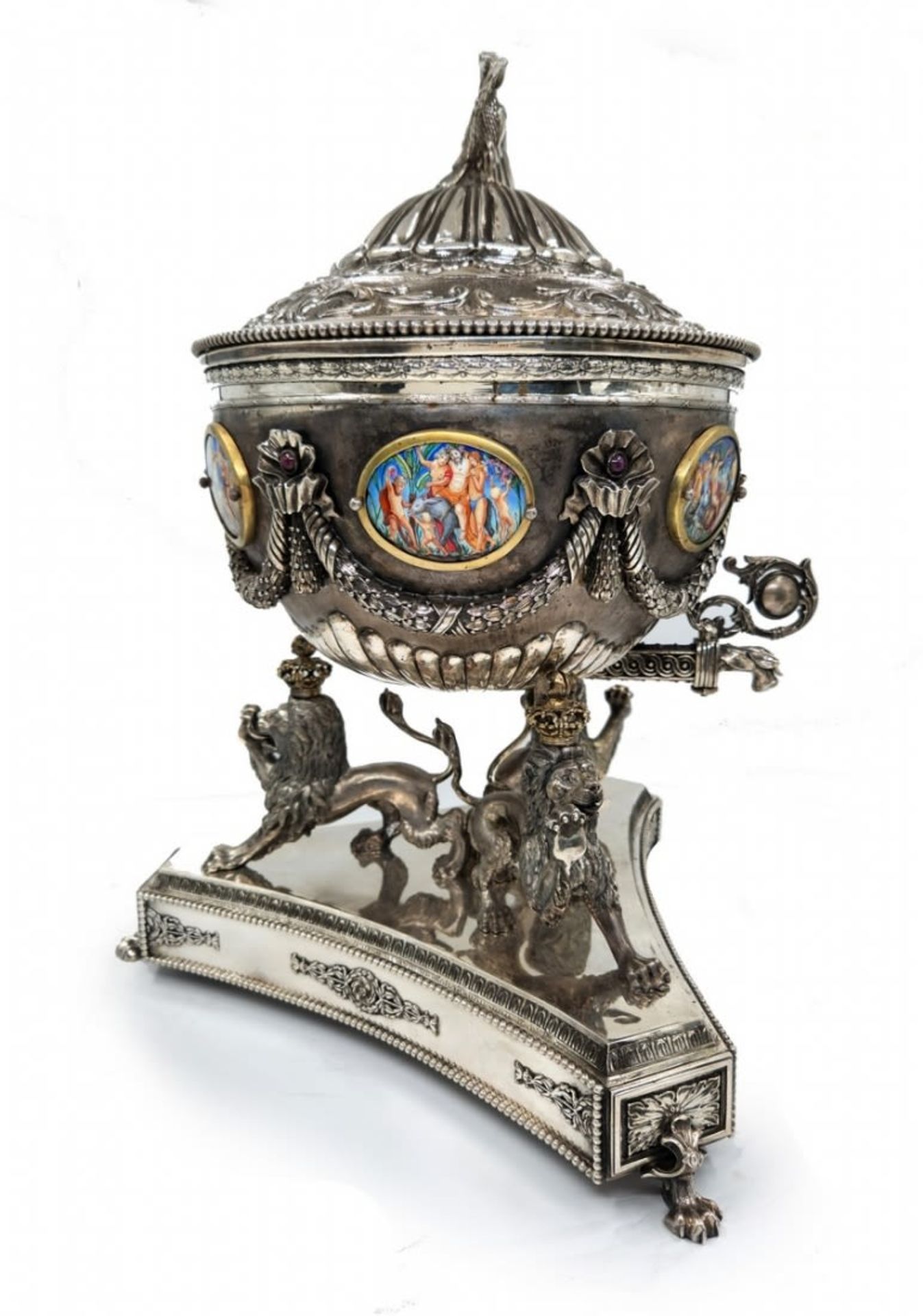 Wine large high-quality and impressive Samovar, made of silver, 'sterling' (925) and enamel., the - Bild 4 aus 21