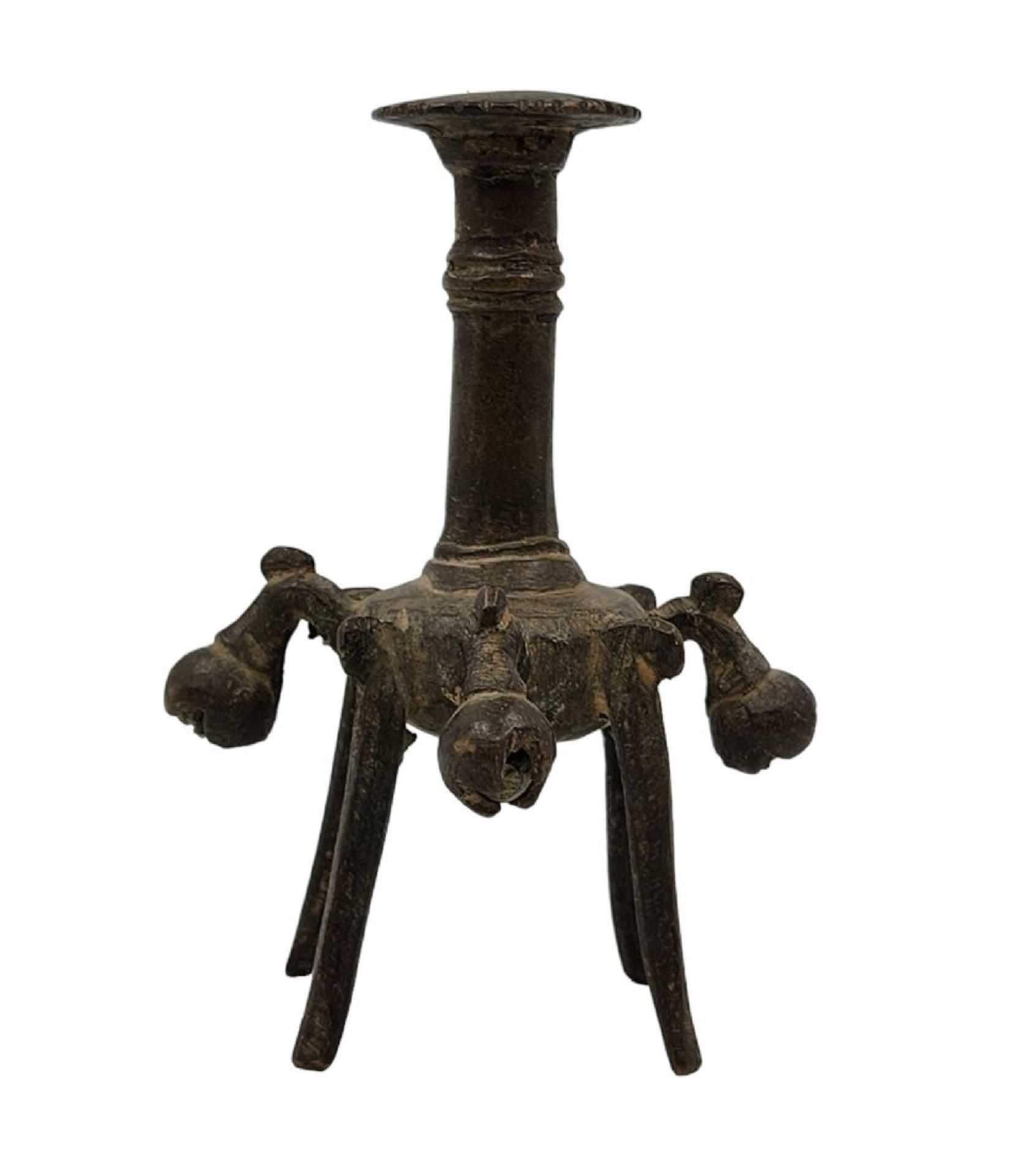 An antique Indian vessel for cosmetics, made of bronze, 18th century, Height: 16 cm, Width: 11 cm. - Bild 2 aus 4