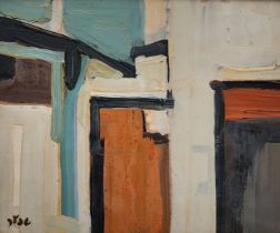 'Houses in Jaffa' - Samuel Tepler, oil of the Board, signed, also signed on the back, and