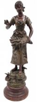 Emile Guillemin (French sculptor, 1841-1907) - 'The Reaper', an antique French spelter sculpture,