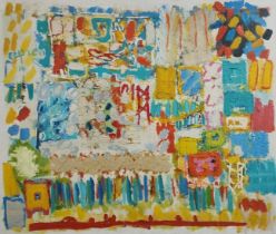 'Abstract' - Etty Lev, oil on canvas, signed, Dimensions: 110x130 cm. Period: 20th century