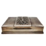 A beautiful high-quality Thai desk box, made of 'sterling' silver, signed, the interior covered with