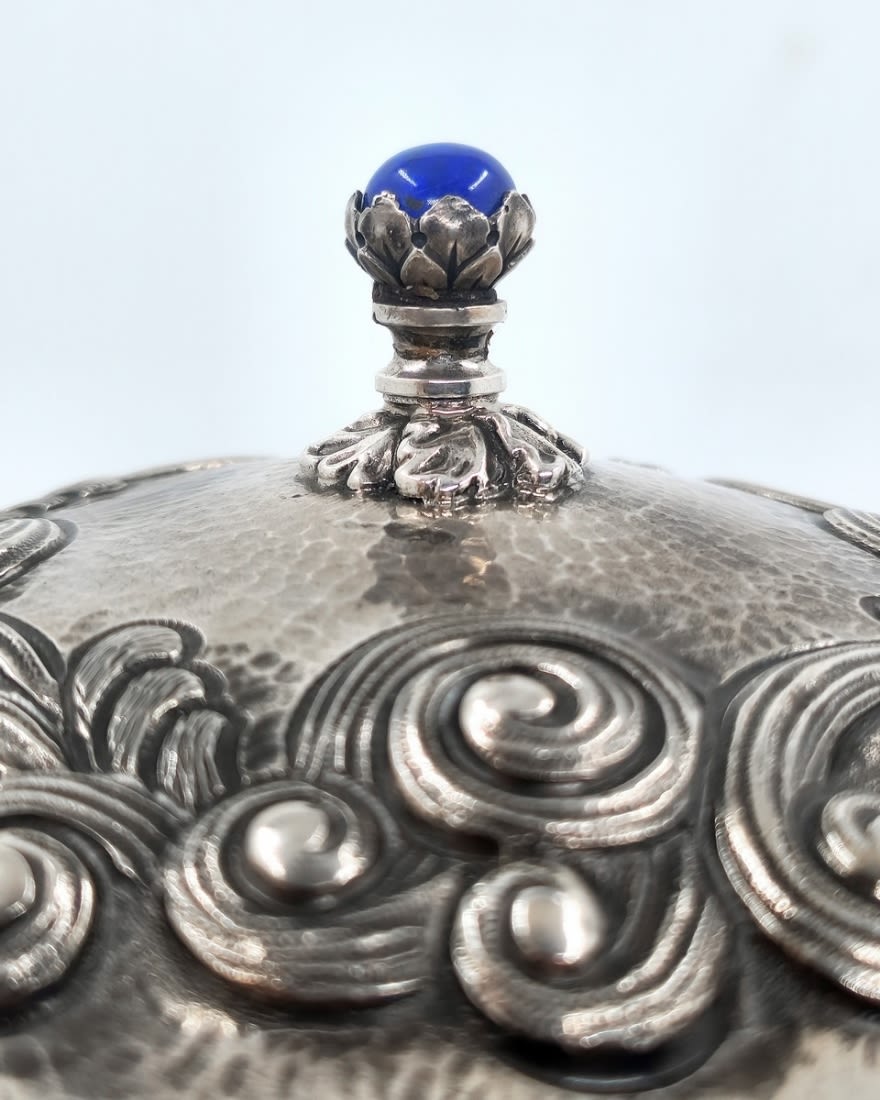 A large high-quality and impressive silverware, hand made from silver in repousse technique., made - Image 5 of 11