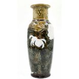 Antique English ceramic vase, made by 'Royal Doulton' , decorated and signed, more than a century