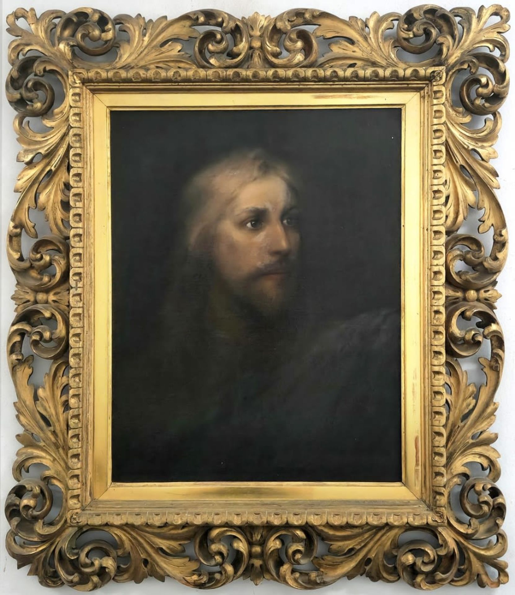 Gabriel Cornelius Von Max - 'Jesus' -, czech painter, 1840-1915,oil on canvas, signed,