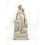 An antique English 'Parian ware', sculpture from the 19th century, in the image of the earth goddess