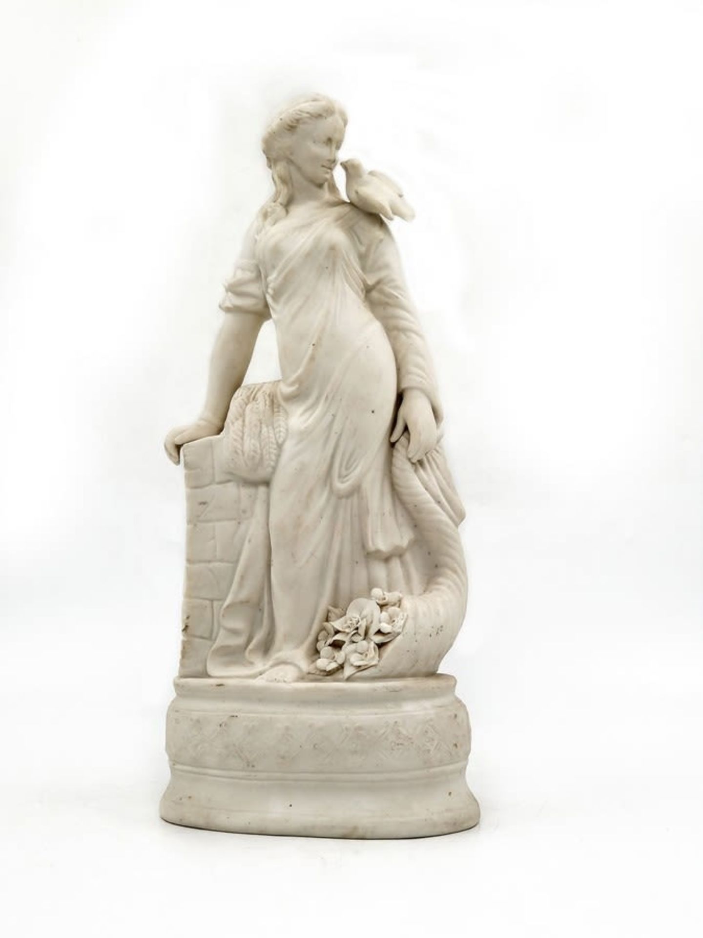 An antique English 'Parian ware', sculpture from the 19th century, in the image of the earth goddess