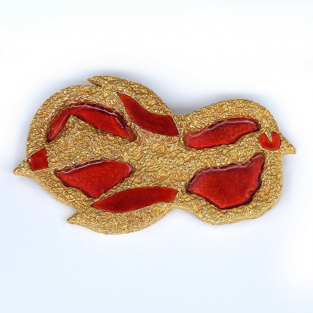 18k gold textured brooch designed by Georges Braque, a rare 18k gold textured brooch from 1963, a - Image 3 of 14