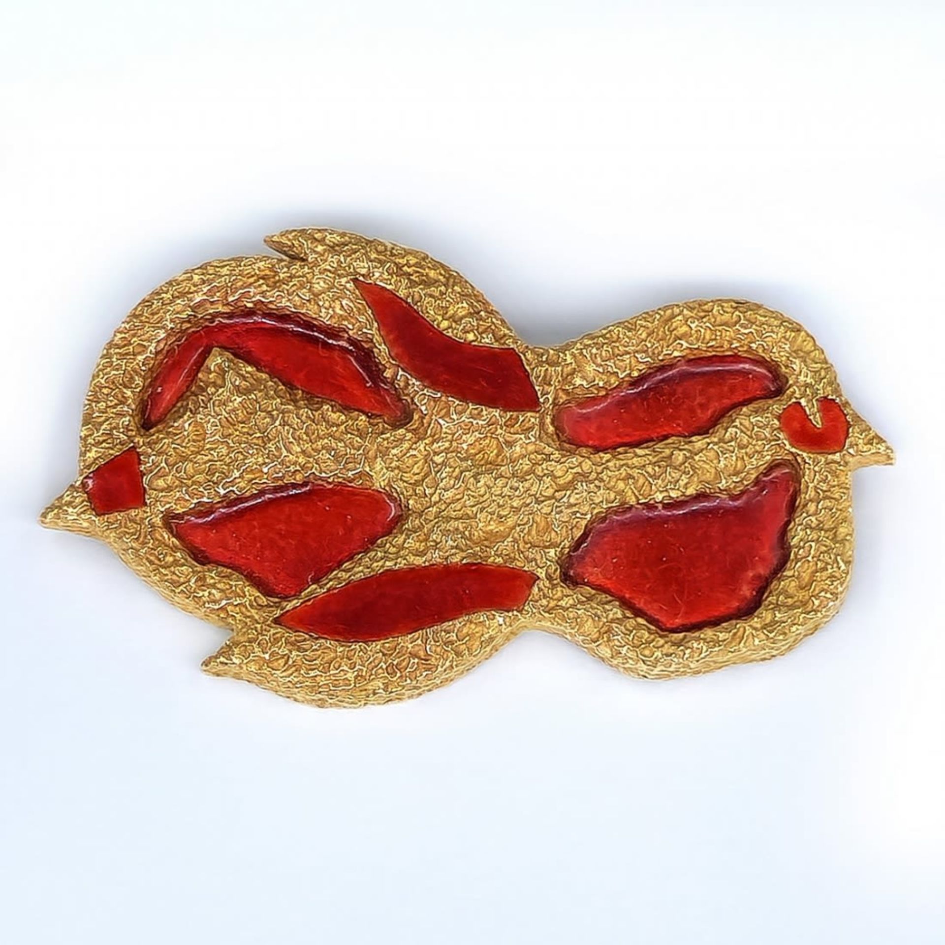 18k gold textured brooch designed by Georges Braque, a rare 18k gold textured brooch from 1963, a - Bild 3 aus 14