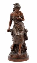 Auguste Moreau (French 1834-1917) - 'la vague' - antique French sculpture, from the last quarter