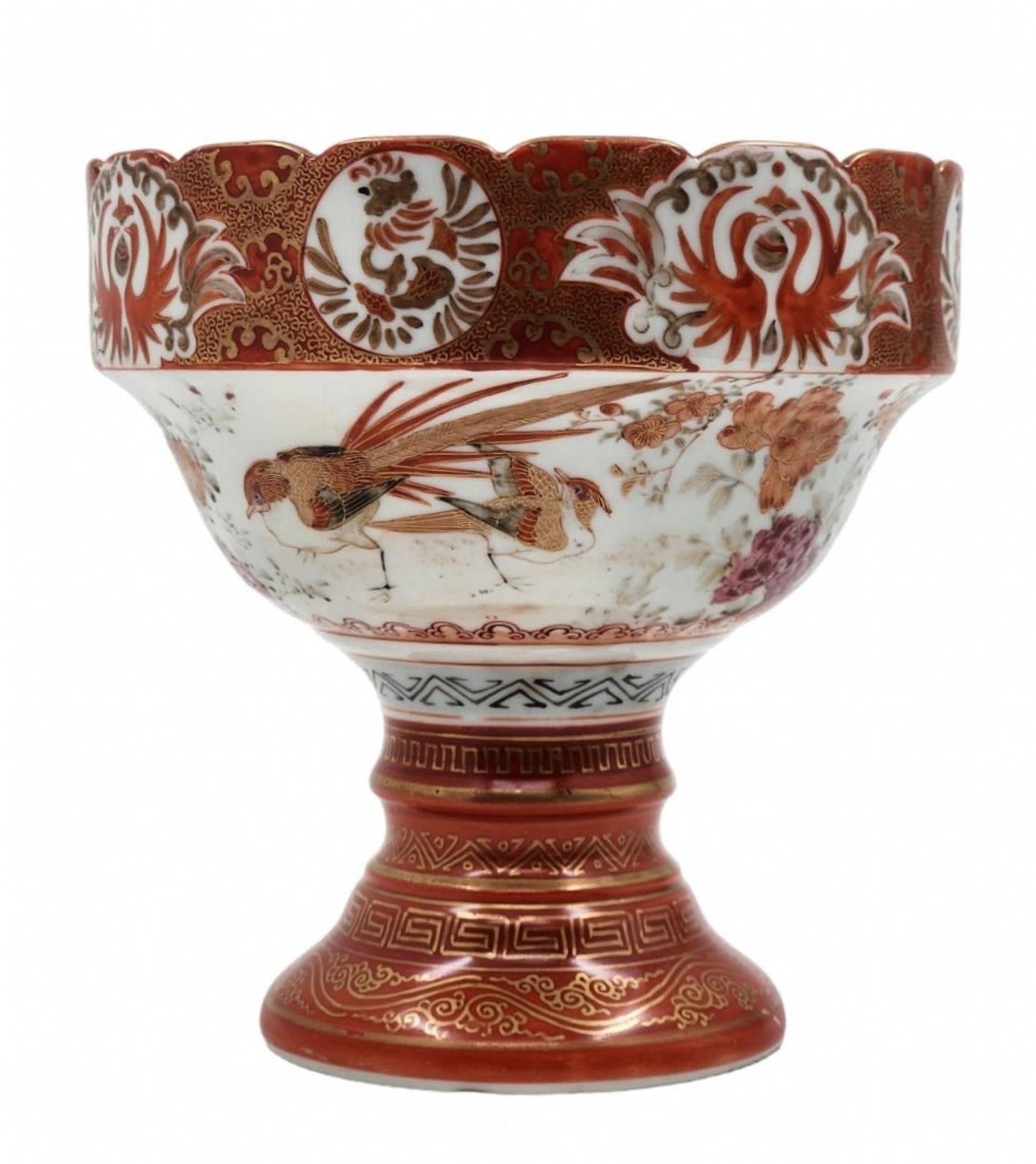 An antique Japanese Kutani vessel, from the last third of the 19th century, decorated with hand