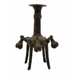 An antique Indian vessel for cosmetics, made of bronze, 18th century, Height: 16 cm, Width: 11 cm.