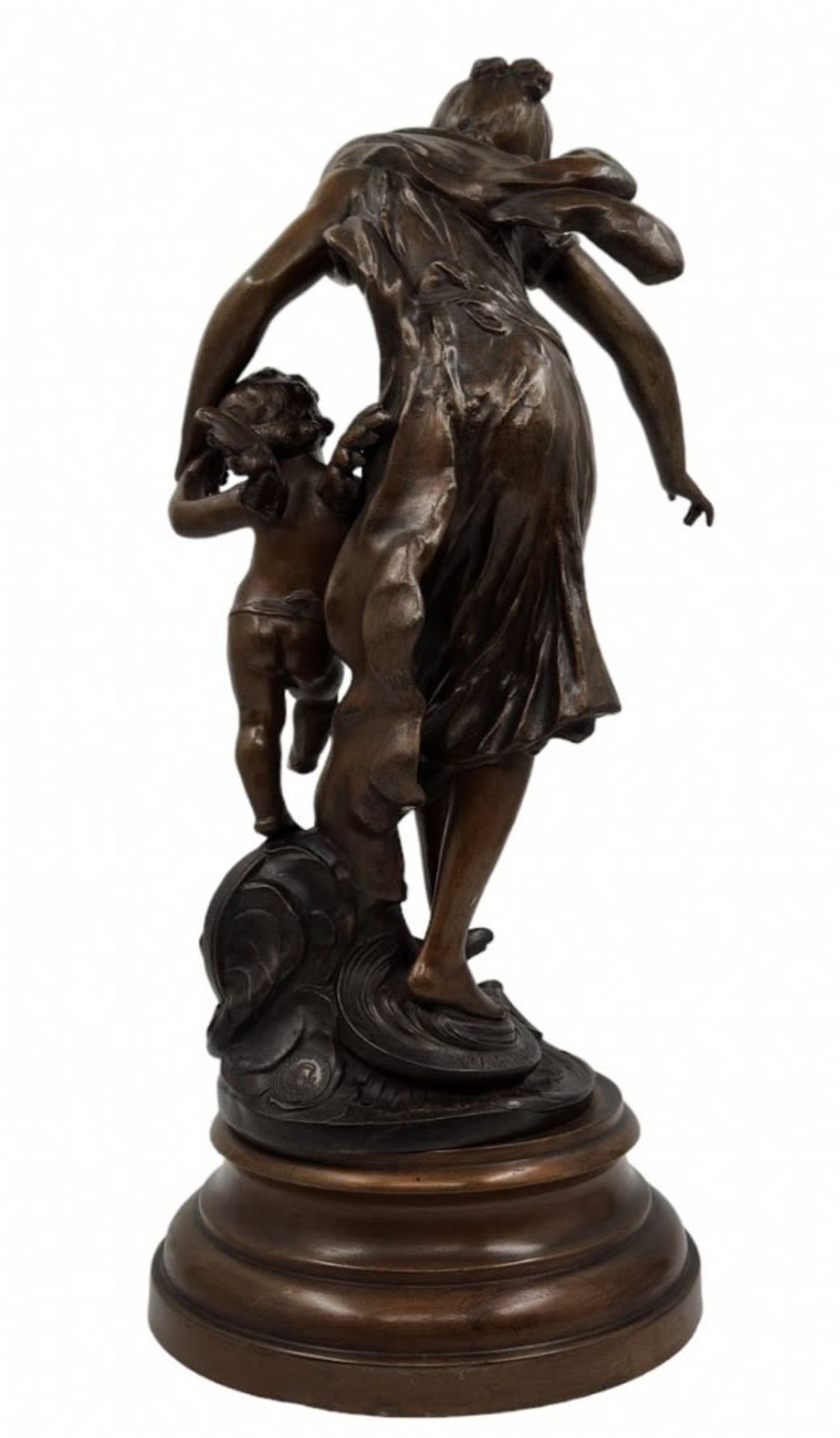 Auguste Moreau (French 1834-1917) - 'Fortuna and Cupid', an antique French sculpture from the last - Bild 3 aus 13