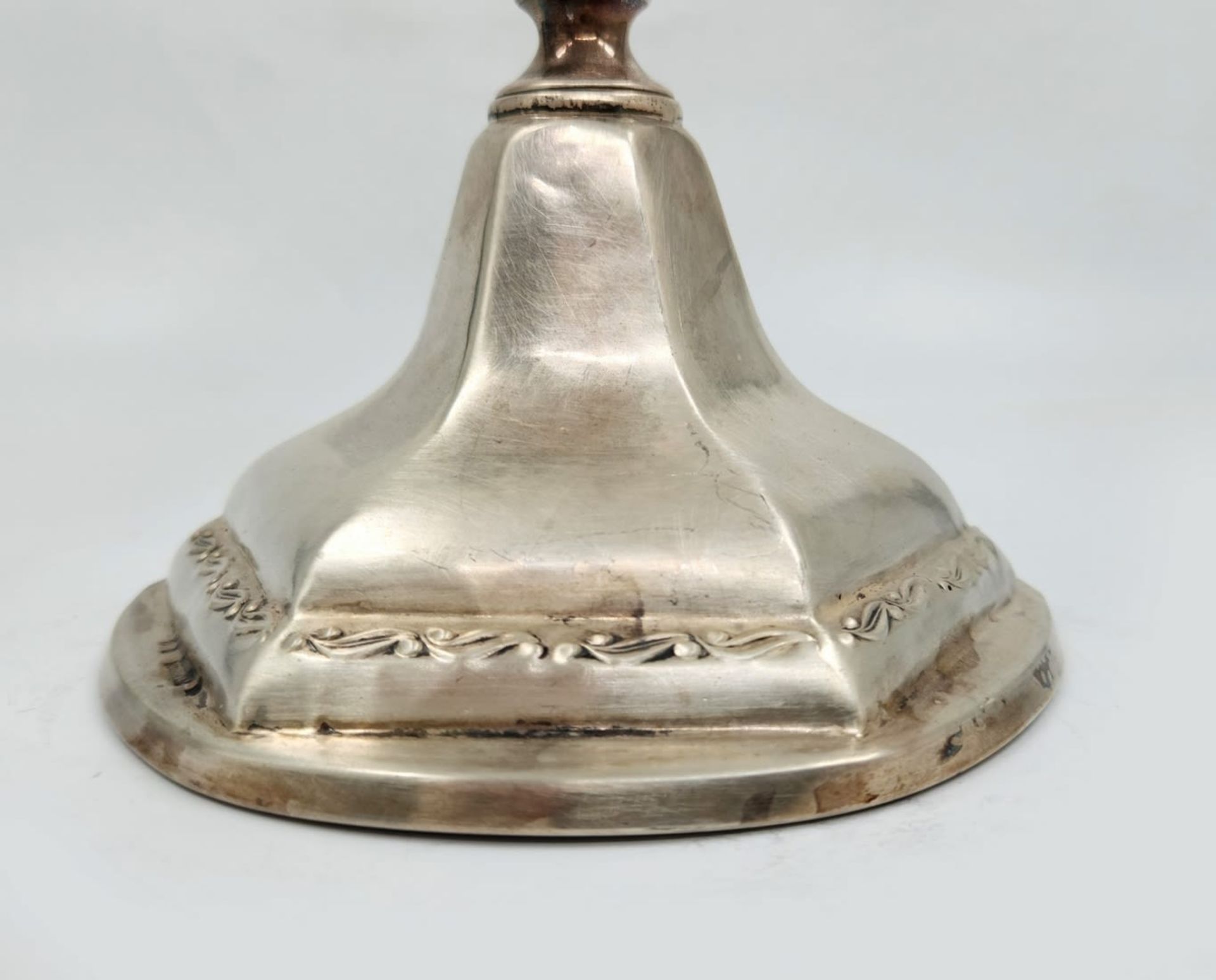 A silver candlestick for five candles, made by the 'Hazorifim' company, made of '800' silver, - Image 6 of 8