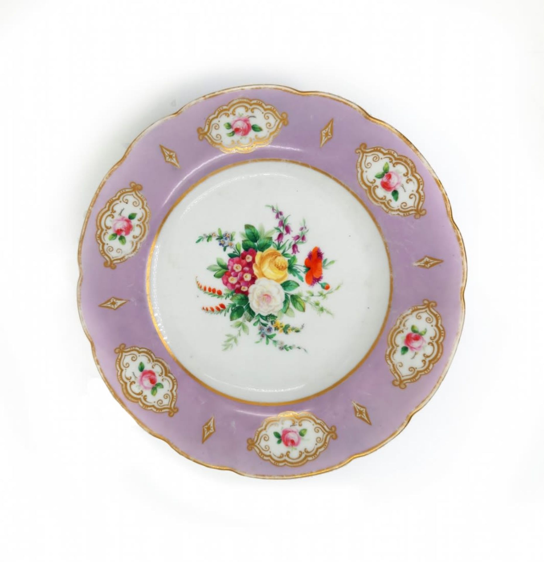 19th Century Old English porcelain taza, from a luxurious porcelain set for serving desserts, - Bild 2 aus 4