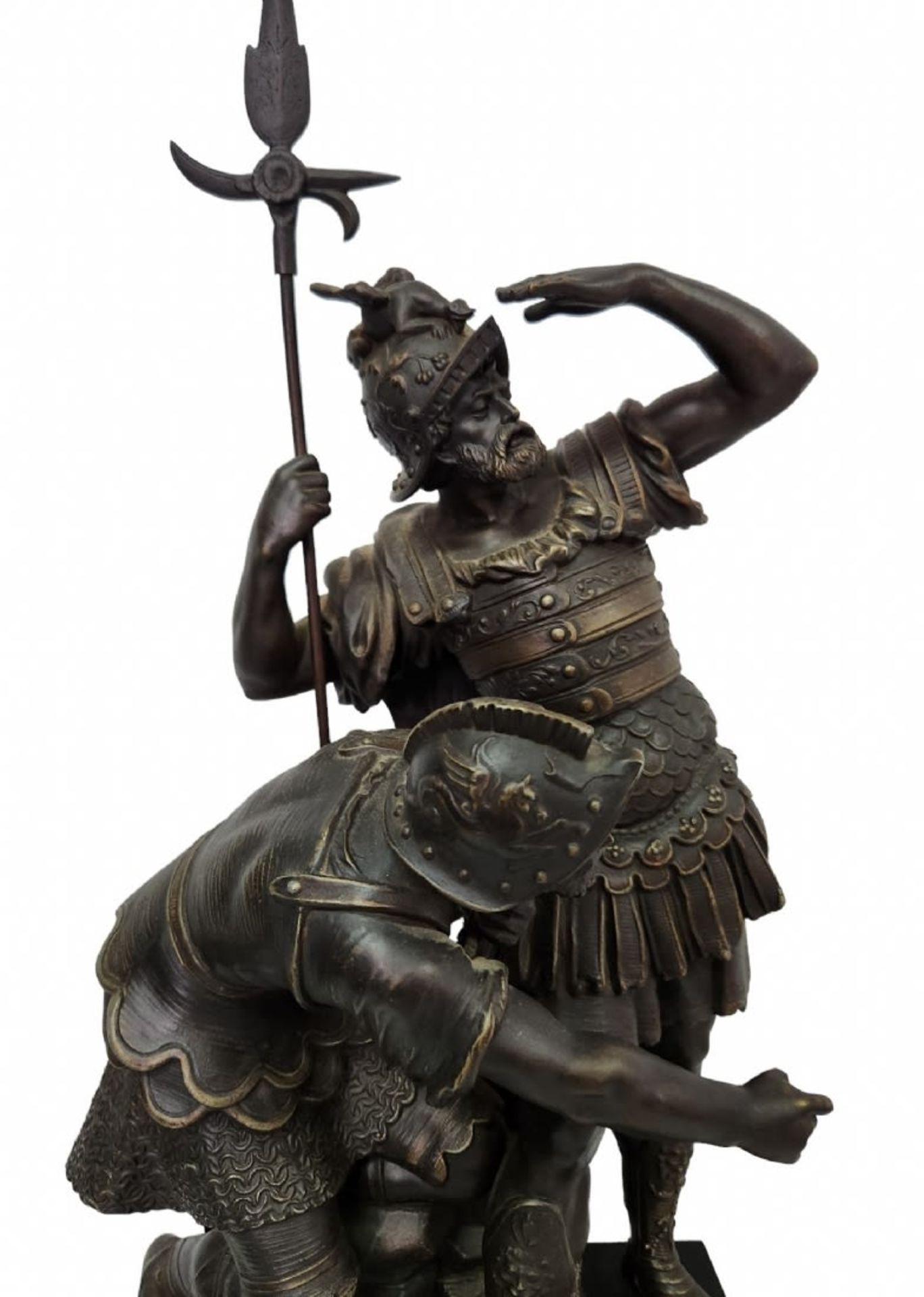 Large antique French mantel clock, magnificent and particularly impressive, made of Spelter, the - Image 6 of 24