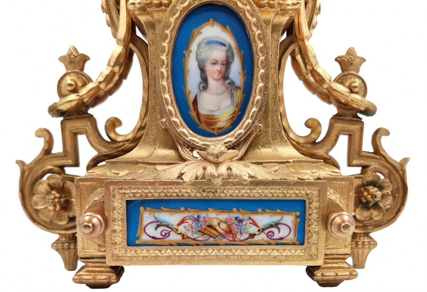 Antique and luxurious French mantle clock, from the last third of the 19th century, an 18th- - Image 5 of 9