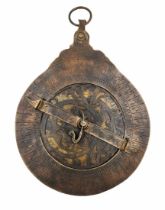 Astrolabe - Islamic Persian, made of brass, decorated with calligraphic engravings, end of the