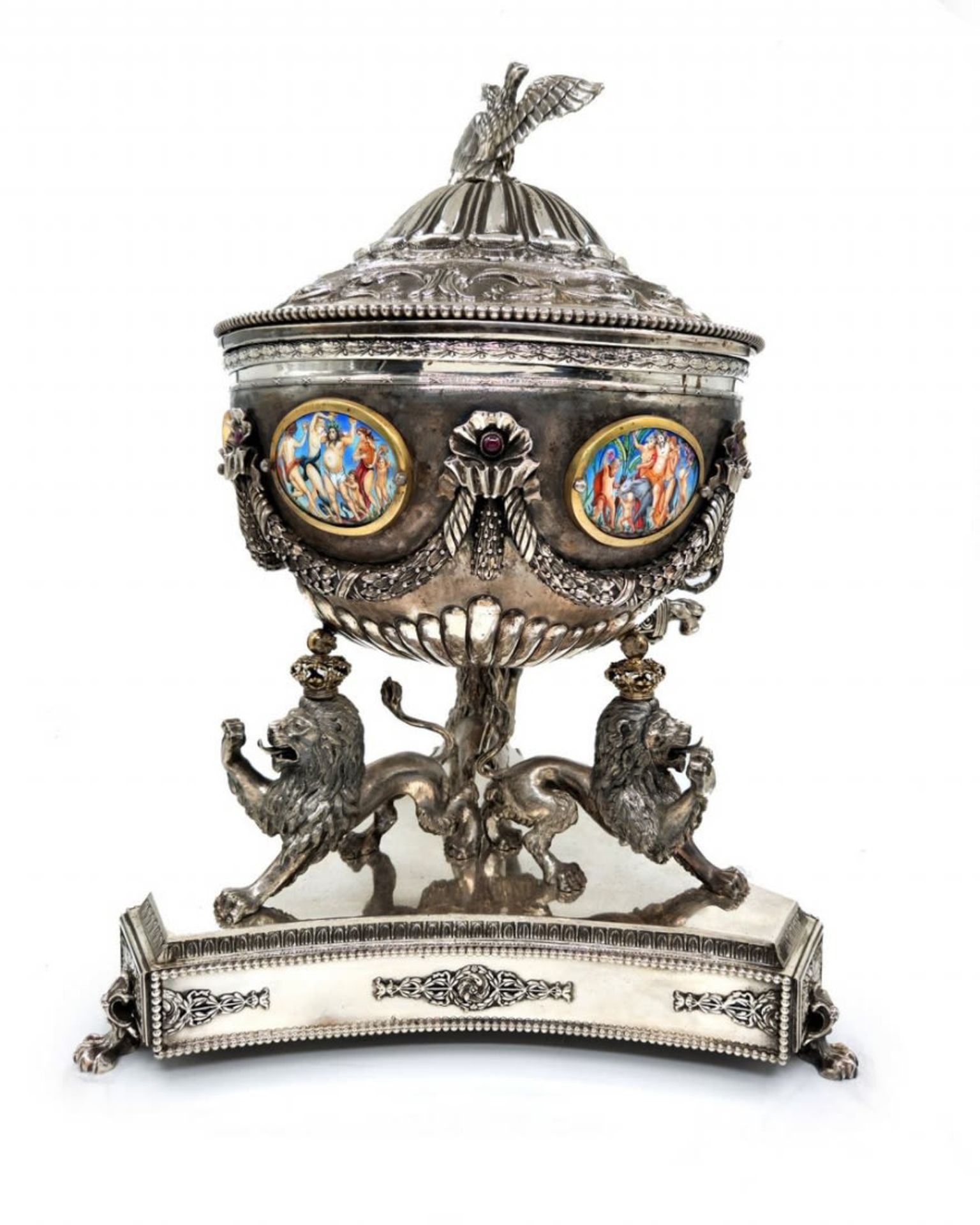 Wine large high-quality and impressive Samovar, made of silver, 'sterling' (925) and enamel., the - Bild 5 aus 21