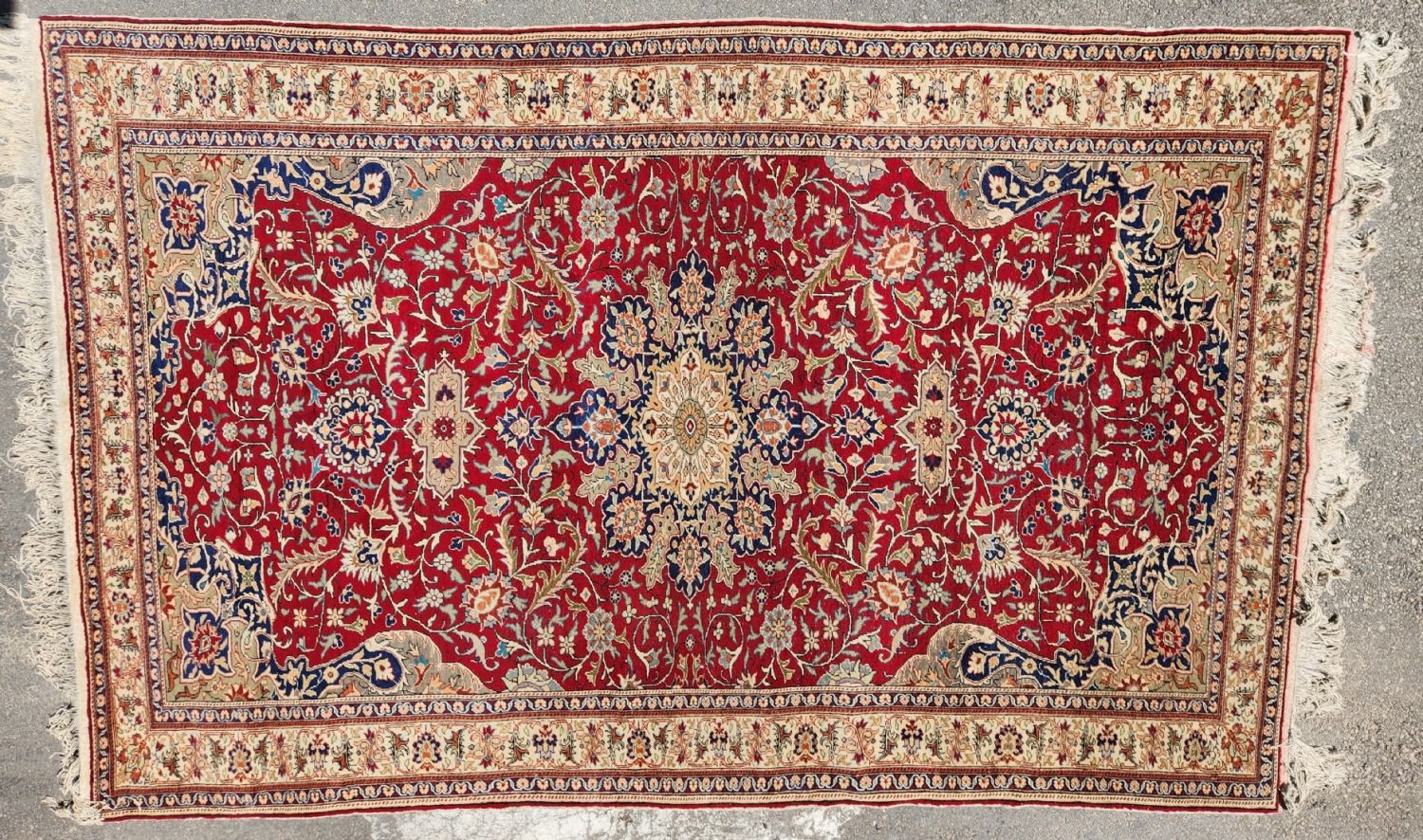 Old hand woven carpet, carpet size: 245X194 cm.