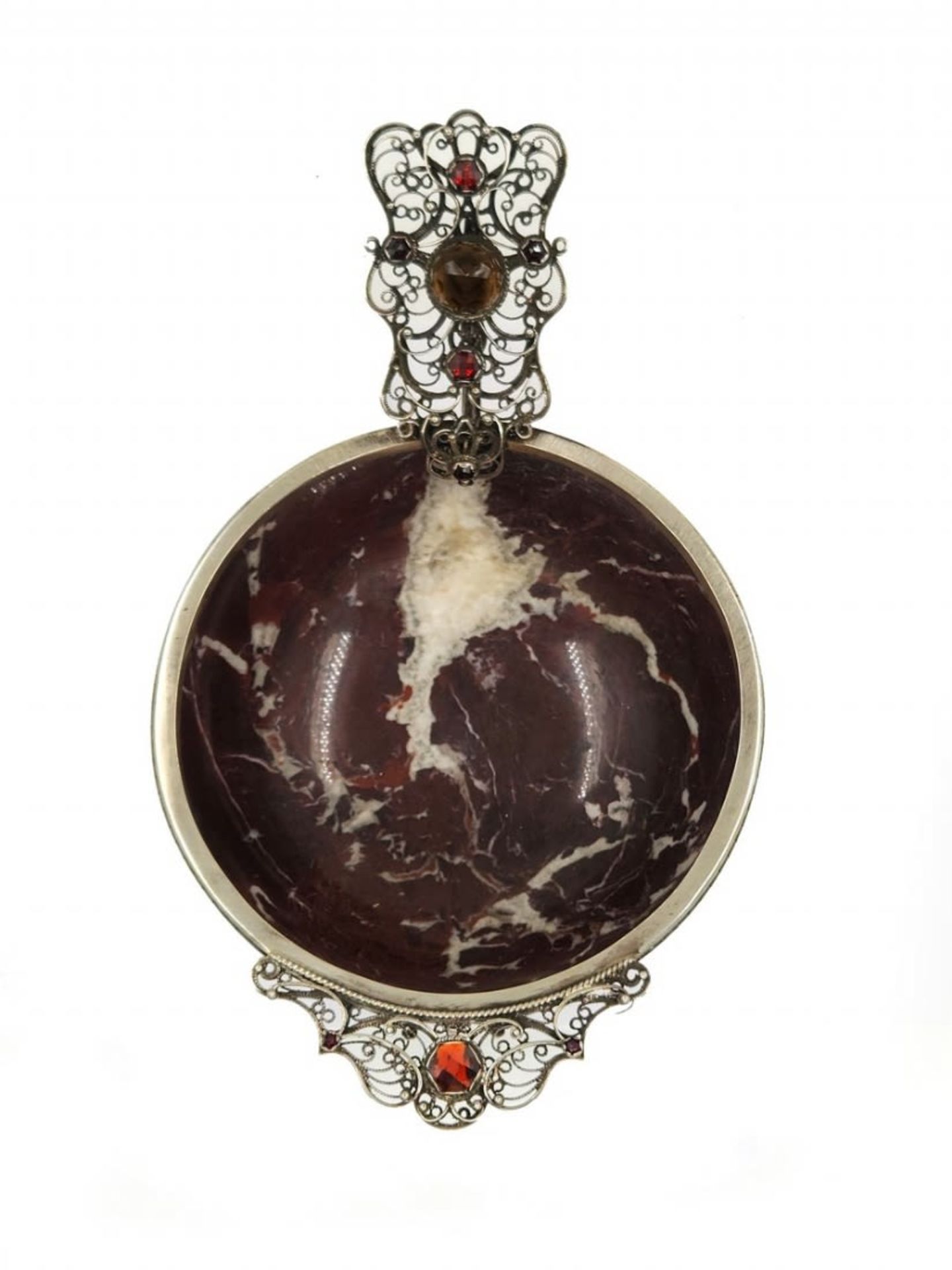 A high-quality and impressive kovsh made of Russo Levanto marble and sterling silver (925), - Image 8 of 10